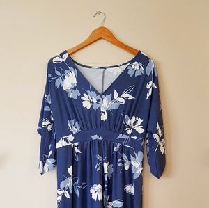 Blue Long Maternity Dress
